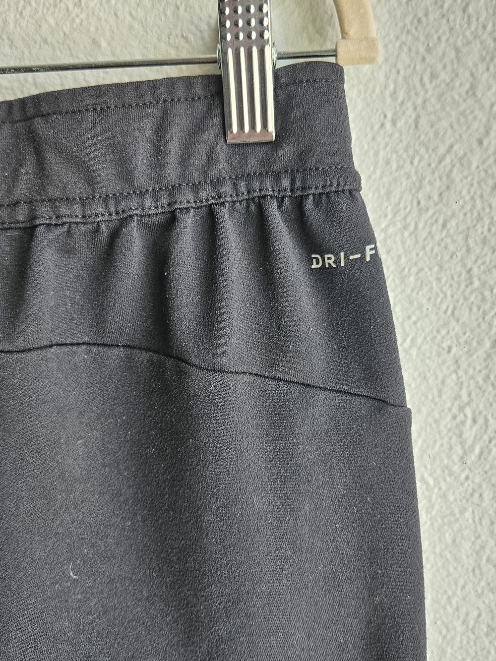 Nike Dri-Fit Kids Black Joggers with White Swoosh Cuffed Ankles X Small - Picture 4 of 7